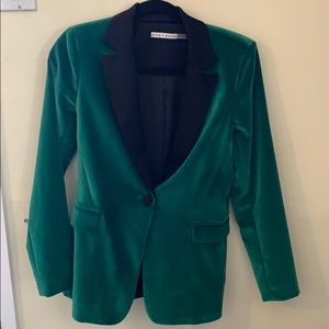 Alice + Olivia Macey Velvet Blazer